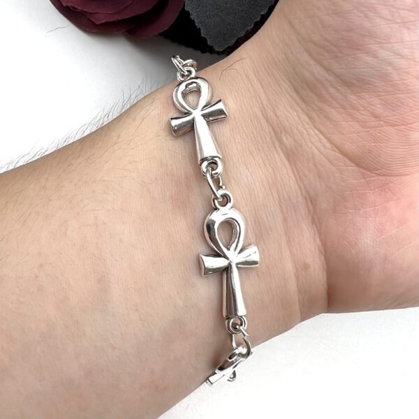 Gothic Cross Bracelet Silver