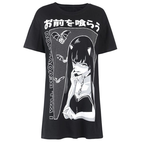 Long Gothic Print T-shirt