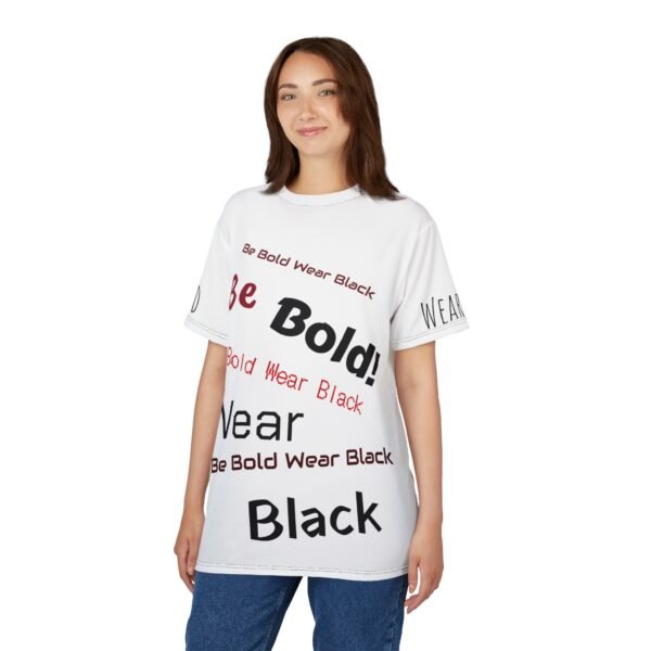 Be Bold Wear Black Unisex Cut & Sew Tee (AOP) - Image 3