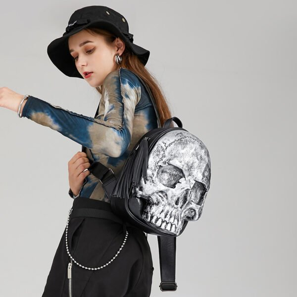 Embossed Three-dimensional Backpack Punk Charm Backpack - Image 4