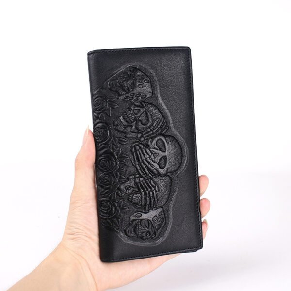 Rose Skull Punk Rock Wallet Long Men's Clutch - Image 5