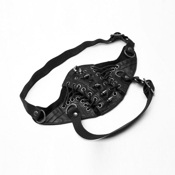 Rock Spike Unisex Punk Rope Leather Mask - Image 2