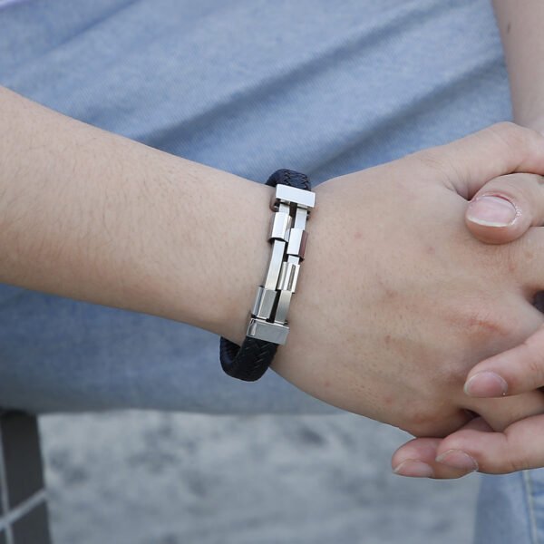 Black and Silver Punk Rock Personality Popular Bracelet