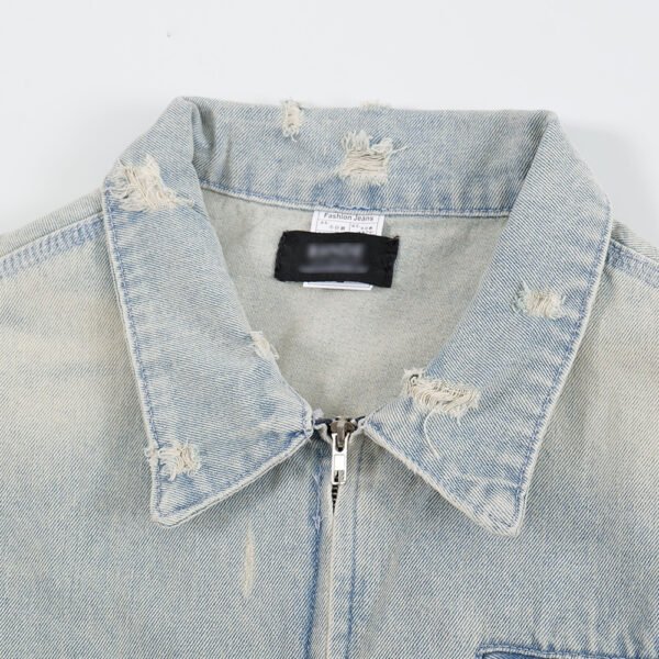 Punk Worn Out Denim Clothes Jacket Men - Image 2
