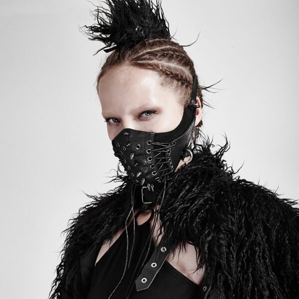 Rock Spike Unisex Punk Rope Leather Mask - Image 3