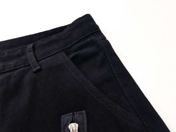Punk Rock Zipper Stitching Design Jeans - Image 8
