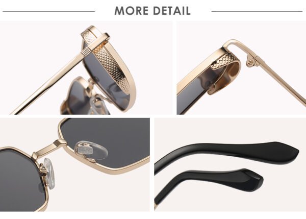 Metal Punk Square Sunglasses - Image 3