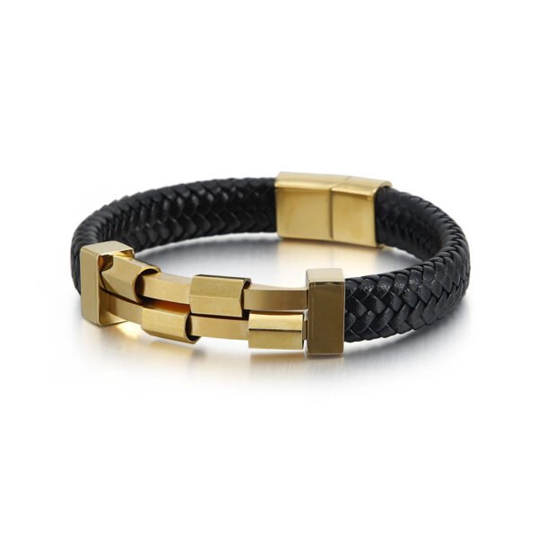 Black and Silver Punk Rock Personality Popular Bracelet - Image 5