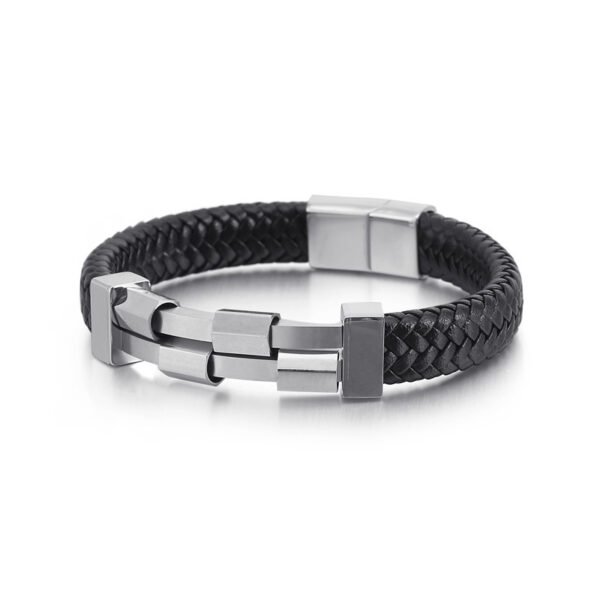 Black and Silver Punk Rock Personality Popular Bracelet - Image 2